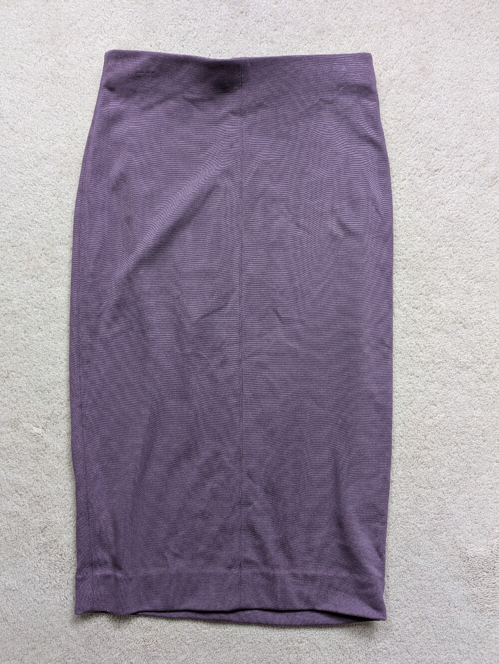 Purple Pencil Skirt - Classic Ribbed Midi